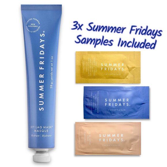 Sephora—Summer Fridays—Jet Lag Mask + Moisturizer (28g) & 3pc Sample Set *New* - Picture 1 of 7